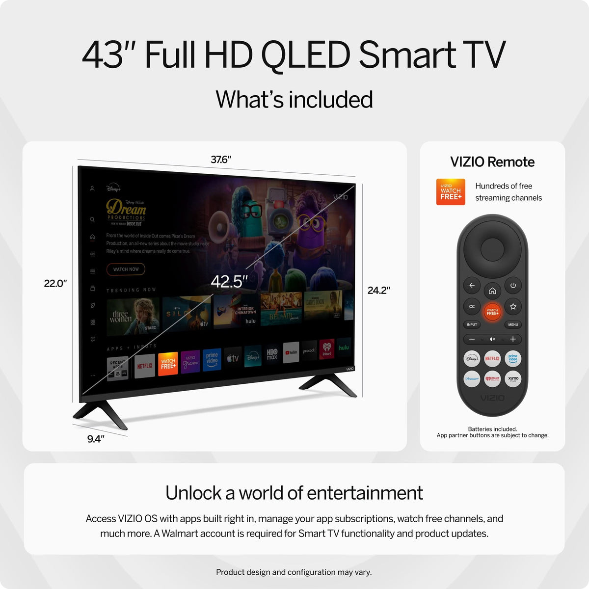 VIZIO 43’’ QLED Smart TV