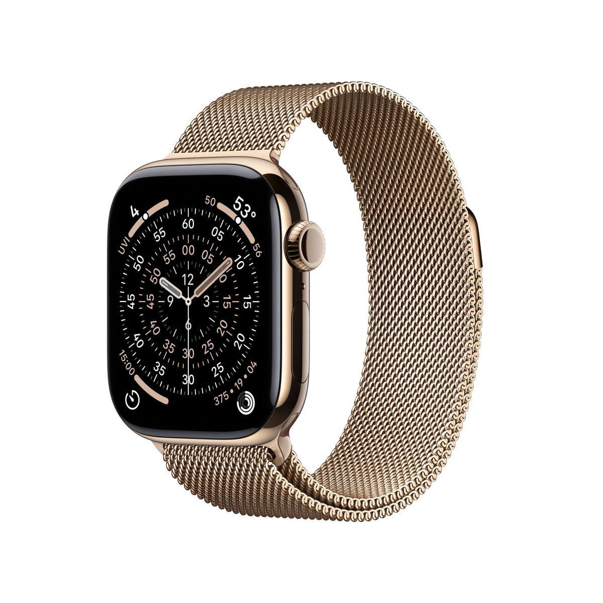 Apple Watch Series 11 - Milanese Loop Band - Gold Titanium Case with Gold Milanese Loop / 42mm
