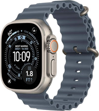Apple Watch Ultra 3 - Natural Titanium Case with Anchor Blue Ocean Band